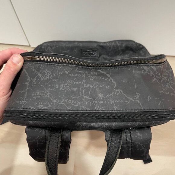 Patricia Nash Coated Linen Canvas Karina Backpack Black Map - Picture 6 of 16